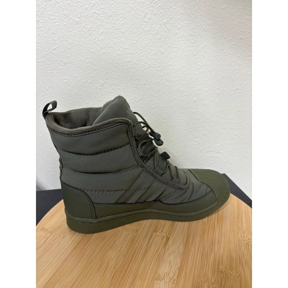 Adidas Kids 5.5 Superstar Boot J Olive Strata Green PrimaLoft Insulated IG2561